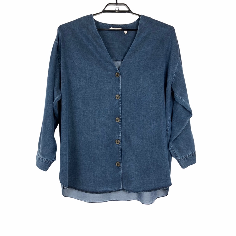 Soft Surroundings Chambray Button Up Tunic Sz 1X